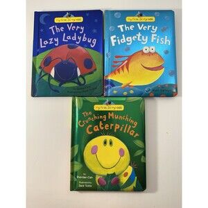 Vintage My First Storybook Lot Of 3 Ladybug Caterpillar Fidgety Fish